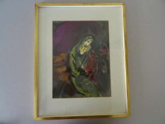 Chagall, Marc(Witebsk 1887 - 1985 Vence). Jeremias. Orig.-Farblithographie aus: 'Dessins pour la