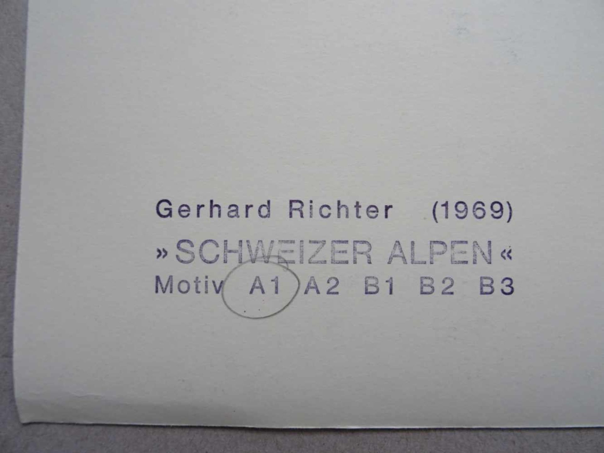 Richter, Gerhard(Dresden 1932). Schweizer Alpen. A1. Farbserigrafie von 1969. Signiert. 69,4 x 69, - Bild 5 aus 5