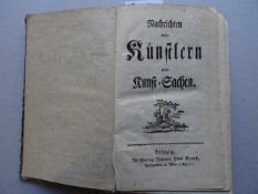 Kunst.- (Heinecken, C.H.v.).Nachrichten von Künstlern und Kunstsachen. Tle. 1-2 (von 3) in 2 Bdn.