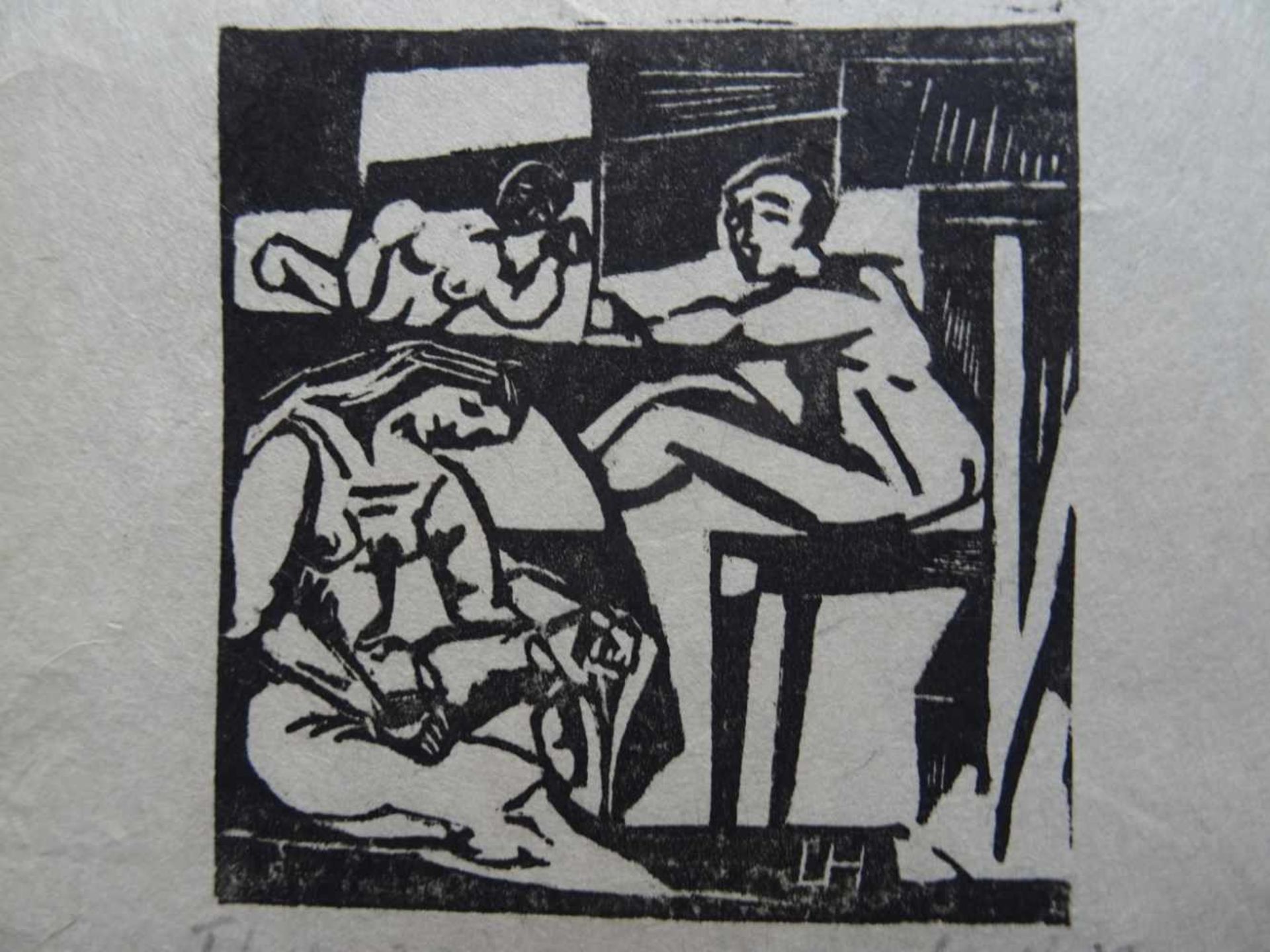 Homeyer, Lothar(1883 - 1969). Akt. Holzschnitt. Um 1915. Signiert, bezeichnet 'Handdruck' sowie - Bild 2 aus 4