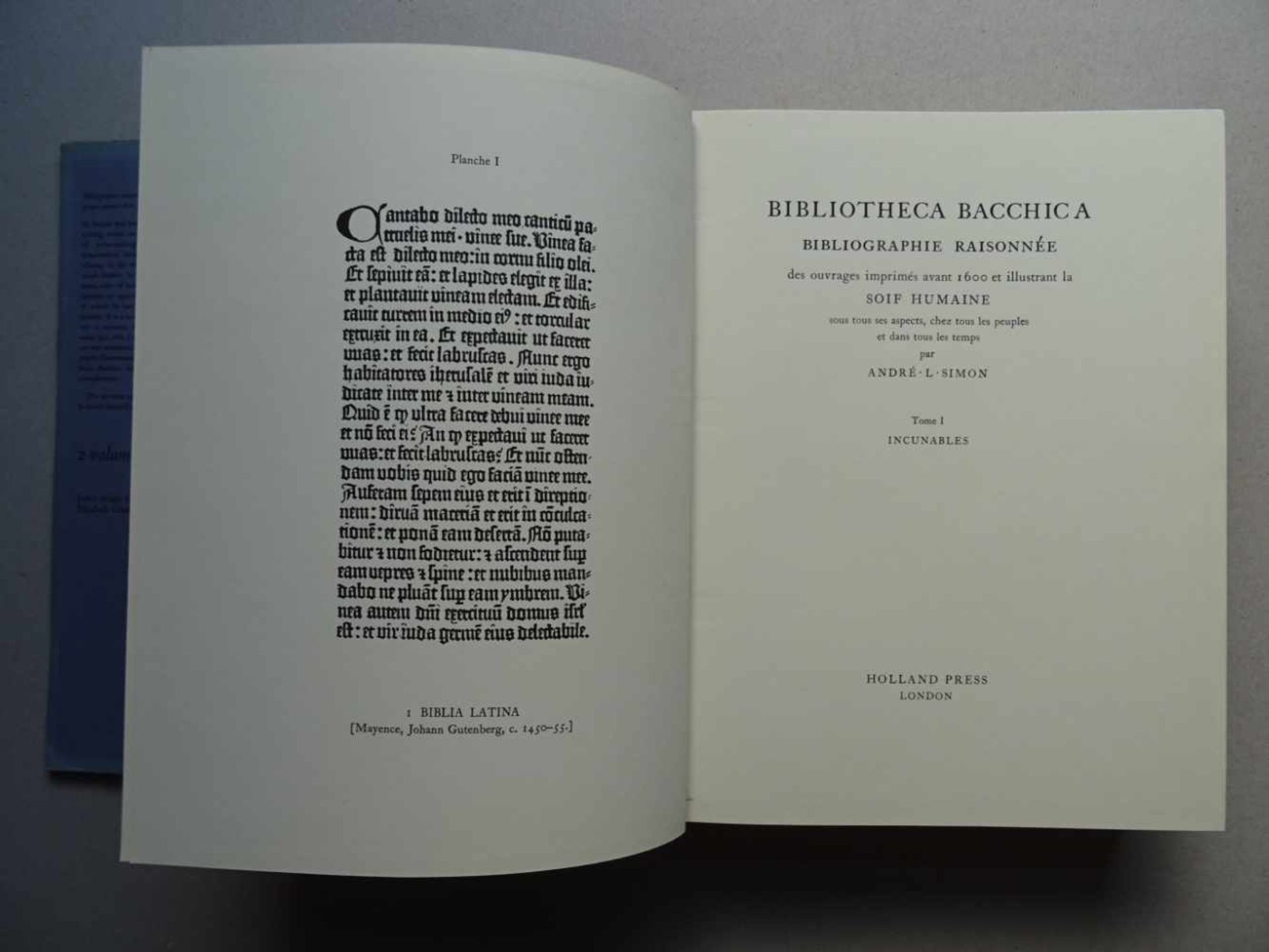 Bibliographien.- Simon, A.L.Bibliotheca Bacchica. Bibliographie raisonée des ouvrages imprimès avant - Bild 2 aus 3