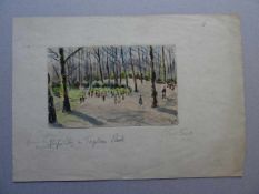 Gurk, Paul(Frankfurt/Oder 1880 - 1954 Berlin). Vorfrühling im Treptower Park. Aquarell auf Papier.