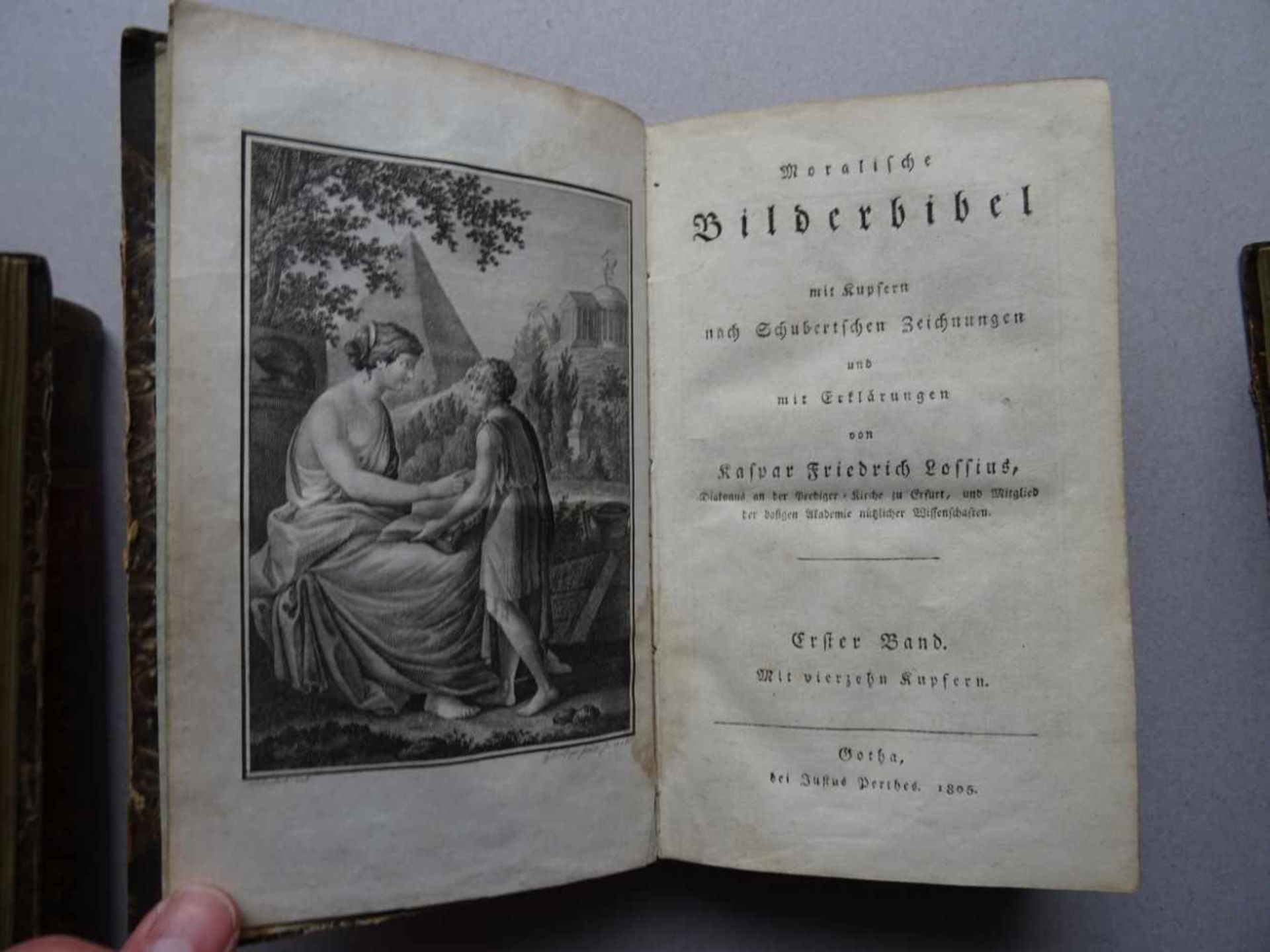 Lossius, K.F.Moralische Bilderbibel mit Kupfern nach Schubertschen Zeichnungen und mit - Image 4 of 4
