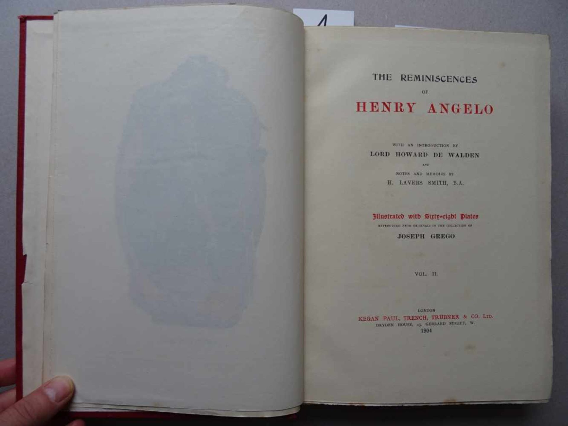 Angelo, H.The Reminiscences. With an introduction by H. de Walden. 4 Bde. London, Paul, Trench, - Bild 2 aus 8