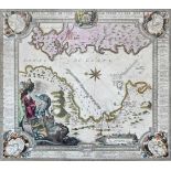 Griechenland.Plan du siege de Corfu par terre et par mer ... Kolorierte Kupferstichkarte von J.B.