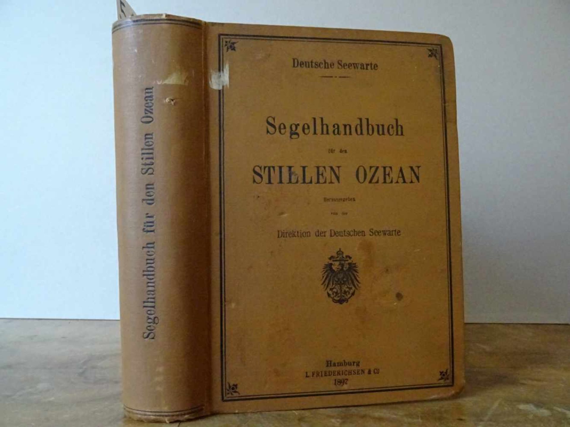 Segelhandbuchfür den Stillen Ozean. Mit einem Atlas von 31 Karten. Hrsg. von der Direktion. Hamburg, - Bild 4 aus 4