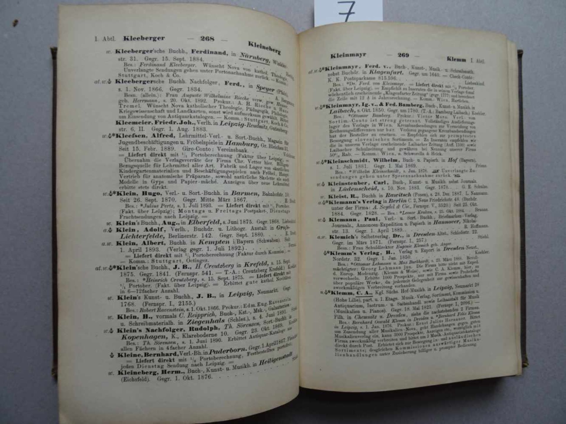 Buchwesen.Adressbuch des deutschen Buchhandels und der verwandten Geschäftszweige. (Begründet von - Bild 3 aus 4