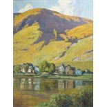 Wille, Fritz von(Weimar 1860 - 1941 Düsseldorf). Beilstein an der Mosel. Öl auf Leinwand. Um 1900.