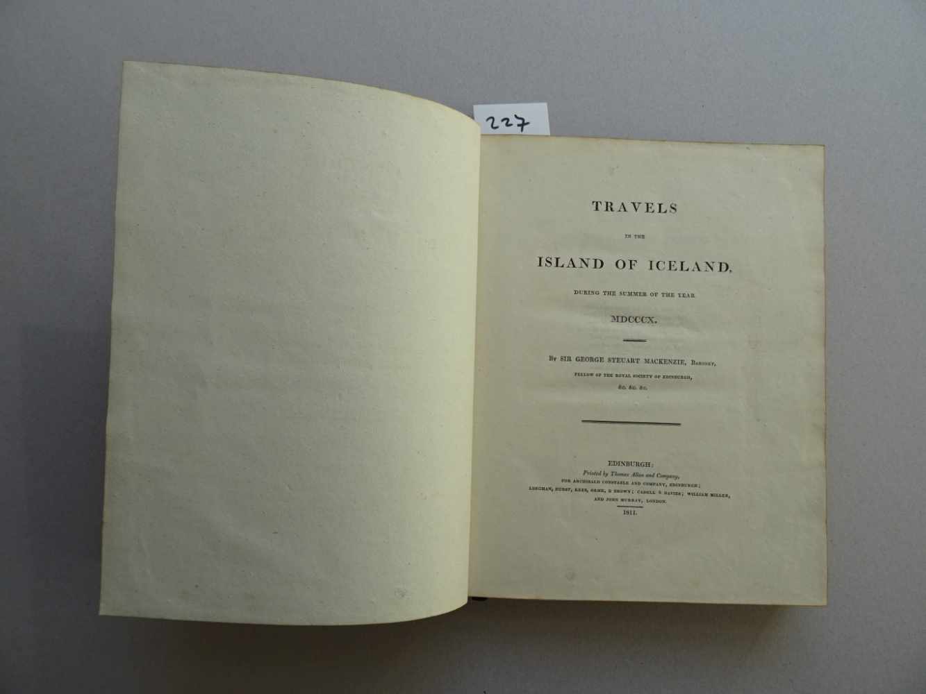 Polargebiete.- Mackenzie, G.S.Travels in the Island of Iceland, during the Summer of the Year MDCCCX - Image 2 of 7