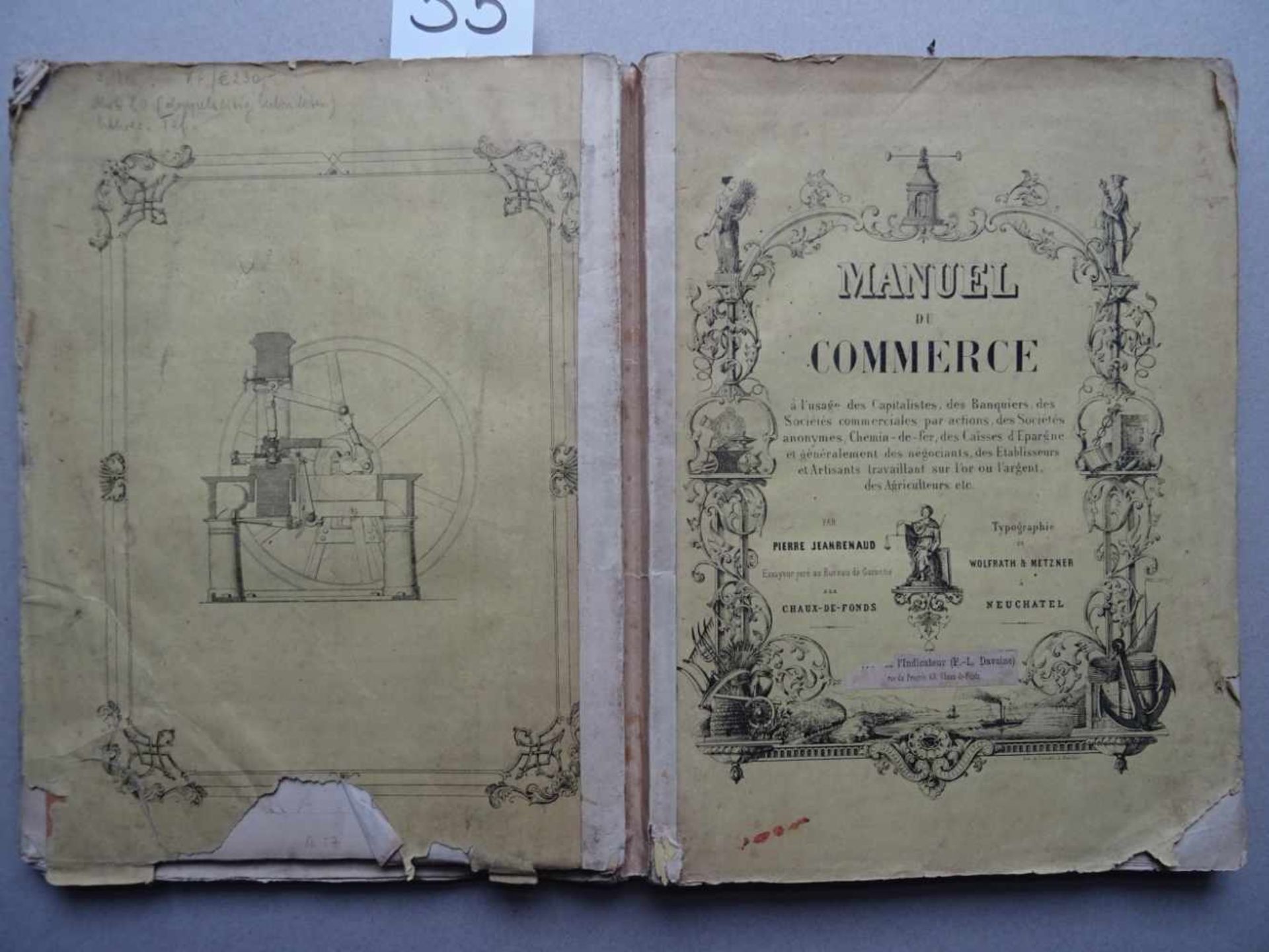 Numismatik.- Jeanrenaud, P.Manuel du Commerce a l' usage des Capitalistes, des Banquiers, des