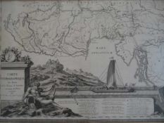 Italien.Carte hydrographique des Etats de la Maison d'Autriche en deca du Rhin. Kupferstichkarte von