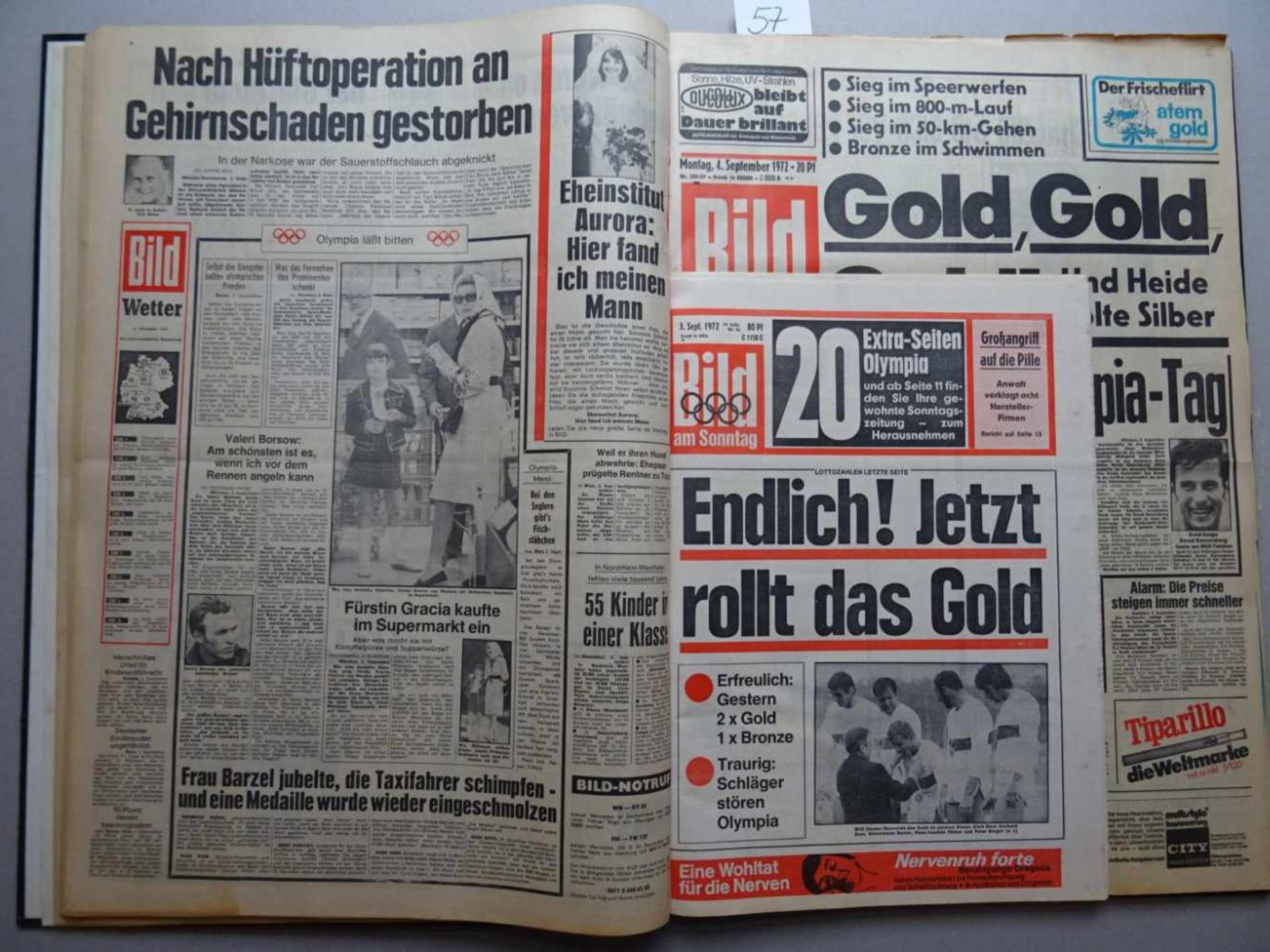 Olympische Spiele.Sammelband mit 19 Ausgaben der Bild-Zeitung anlässlich der Olympischen Spiele - Bild 2 aus 6