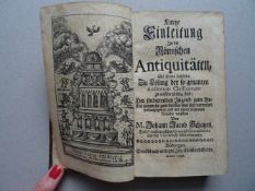 Schatz, J.J.(Hrsg.). Kurtze Einleitung In die Römischen Antiquitäten, So ferne dieselbe Zu Lesung