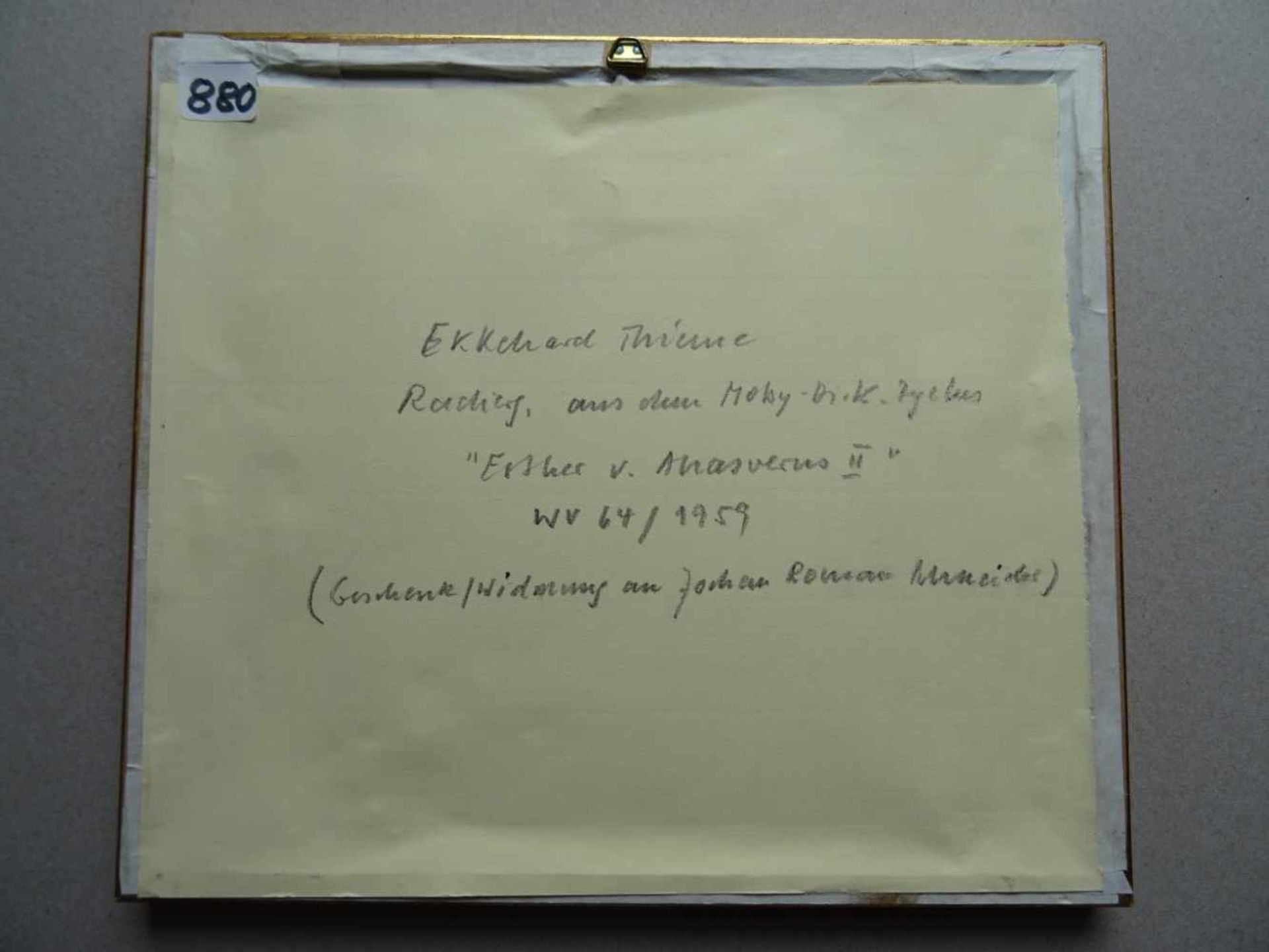 Thieme, Ekkehard(Berlin 1936 - 1999 Flensburg). Esther v. Ahasverus II. Aus: Moby Dick. Radierung - Bild 6 aus 6