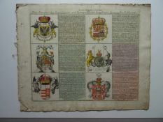 Wappen.7 altkolor. Kupferstiche bei Chr. Weigel. Nürnberg, um 1730. Je ca. 33 x 39,5 cmEnthält '