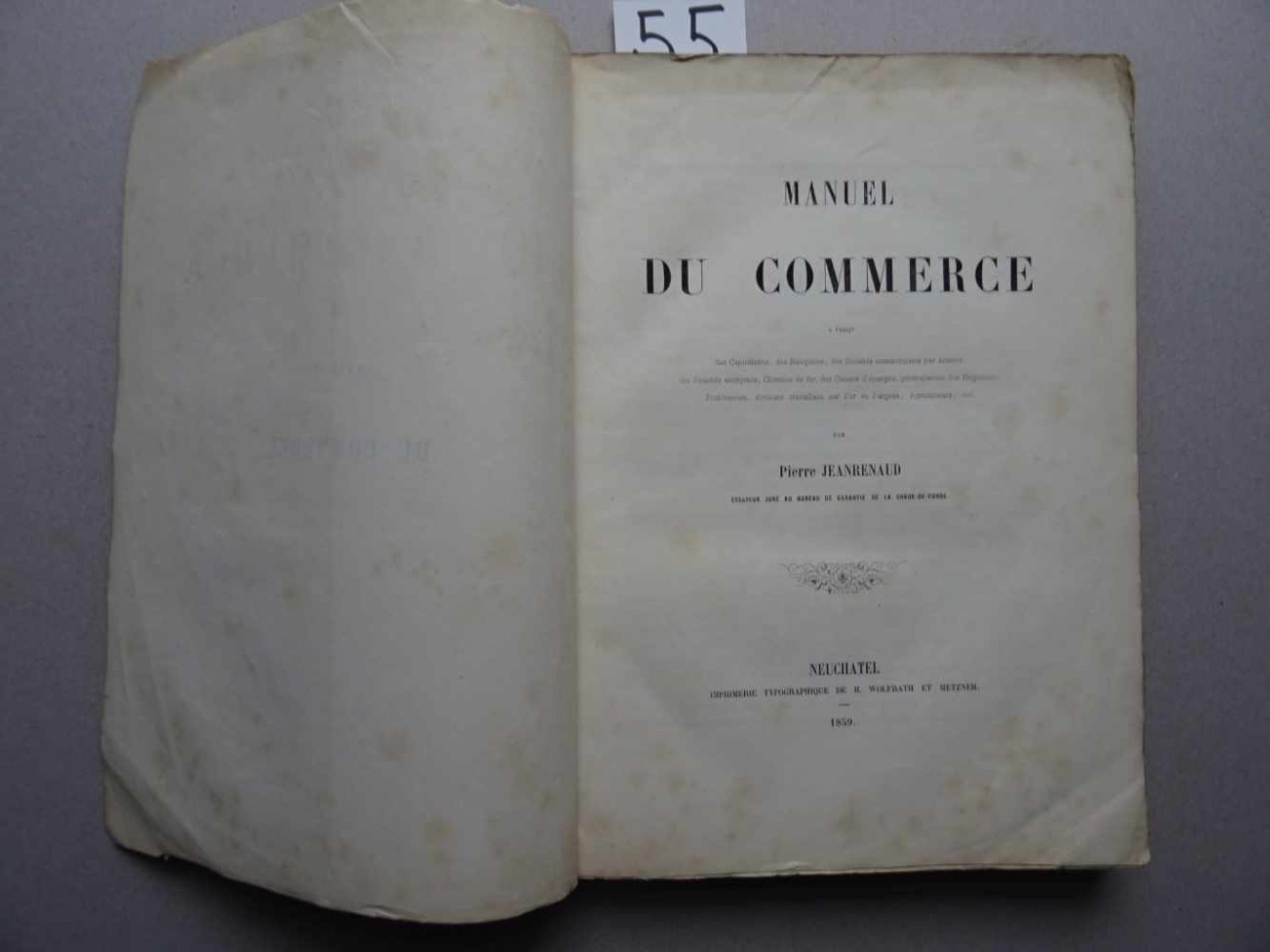 Numismatik.- Jeanrenaud, P.Manuel du Commerce a l' usage des Capitalistes, des Banquiers, des - Bild 2 aus 5