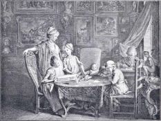 Chodowiecki, Daniel Nikolaus(Danzig 1726 - 1801 Berlin). Cabinet d'un Peintre. Kupferstich von 1771.