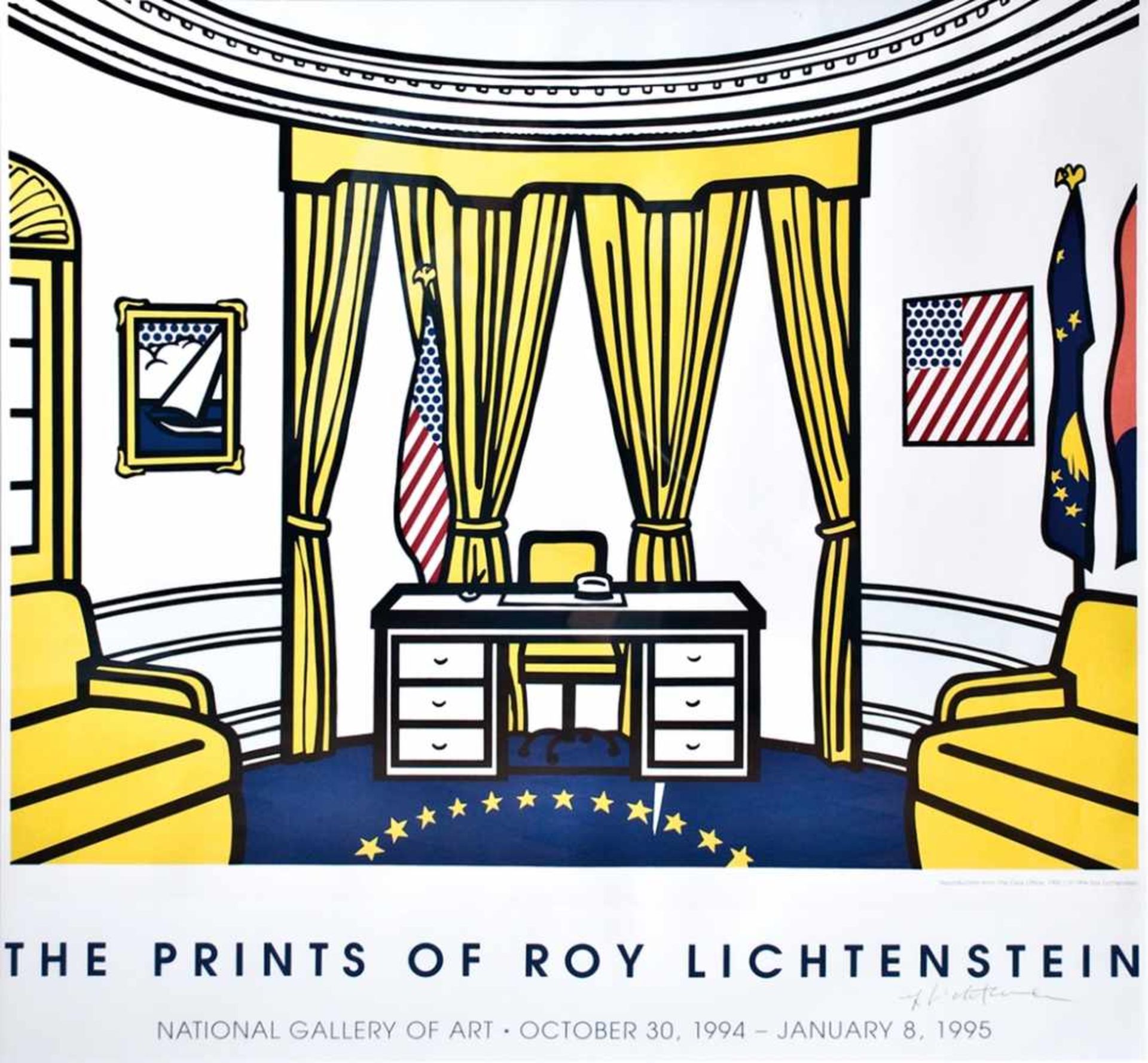 Lichtenstein, Roy(New York 1923 - 1997). The Oval Office. Ausstellungsplakat der National Gallery of