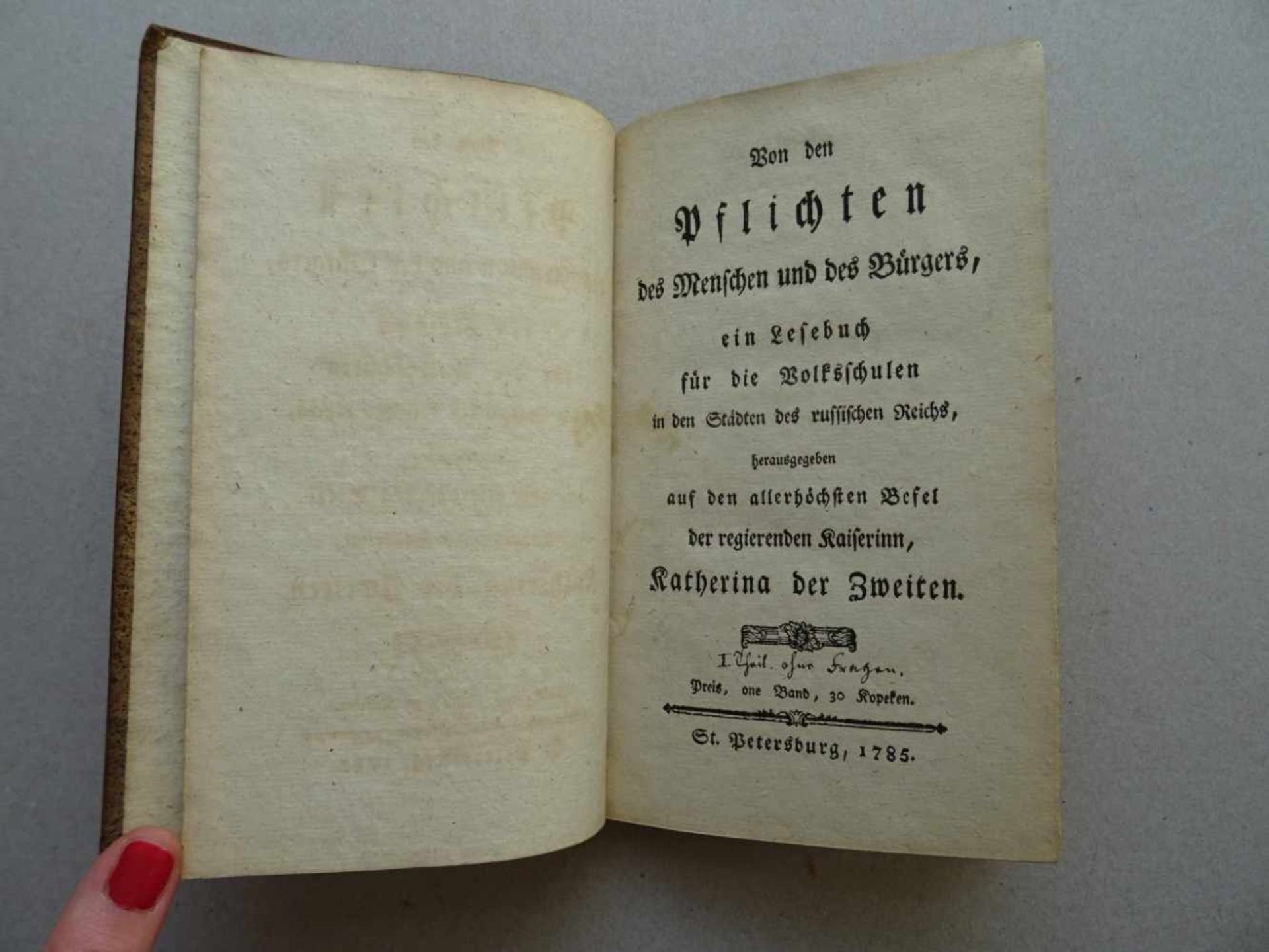 Pädagogik.Von den Pflichten des Menschen und des Bürgers, ein Lesebuch für die Volksschulen in den