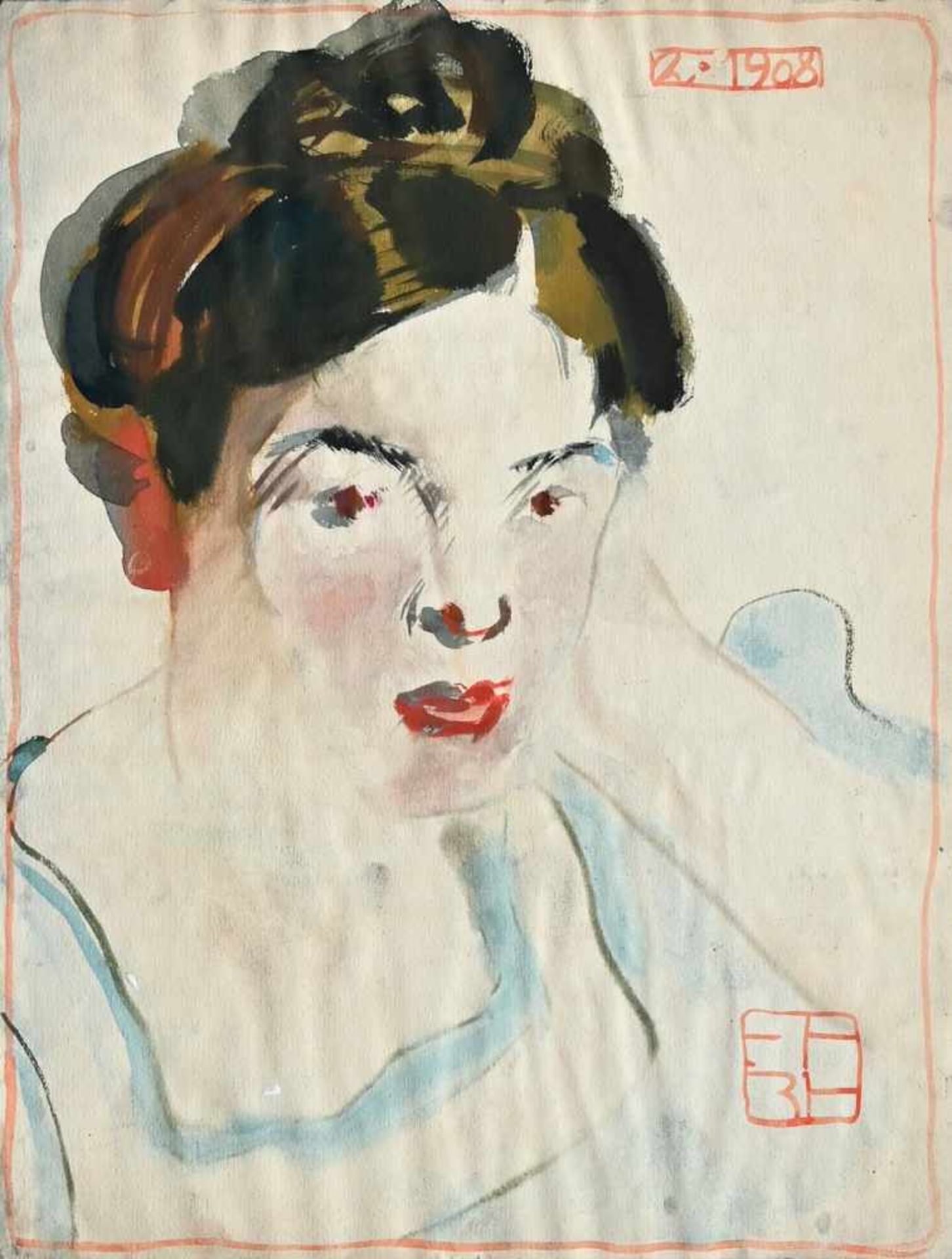 Hasler, Bernhard(Schreckendorf/Glatz 1884 - 1945 Bad Oldesloe). Porträt einer jungen Frau.
