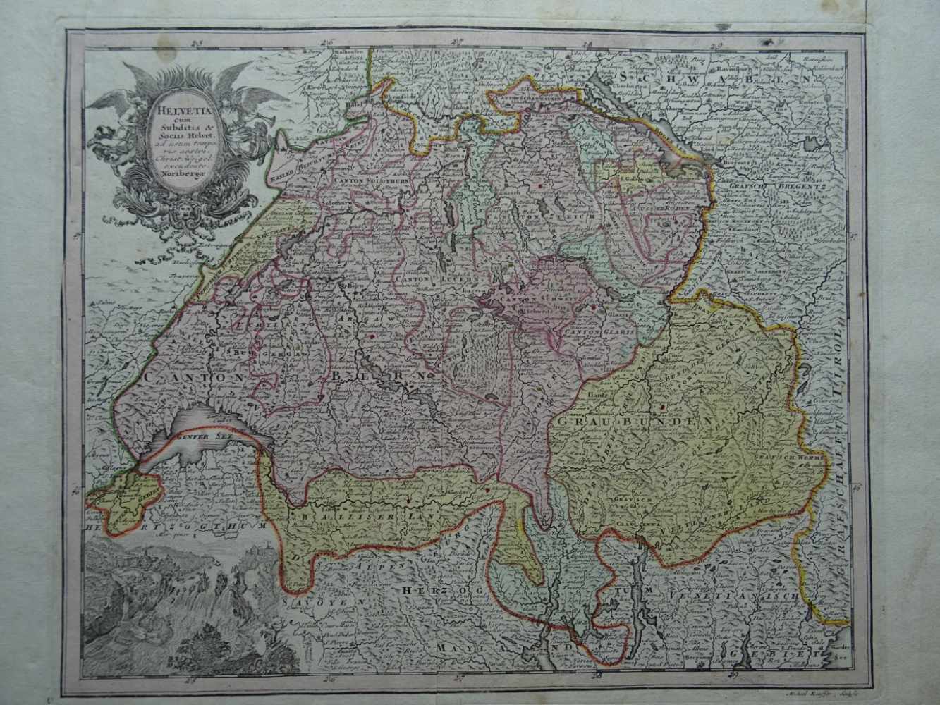 Weigel/Homann.Konvolut von 8 altkolor. Kupferstichkarten von Weigel, je ca. 34 x 39 cm und 3 - Image 2 of 5