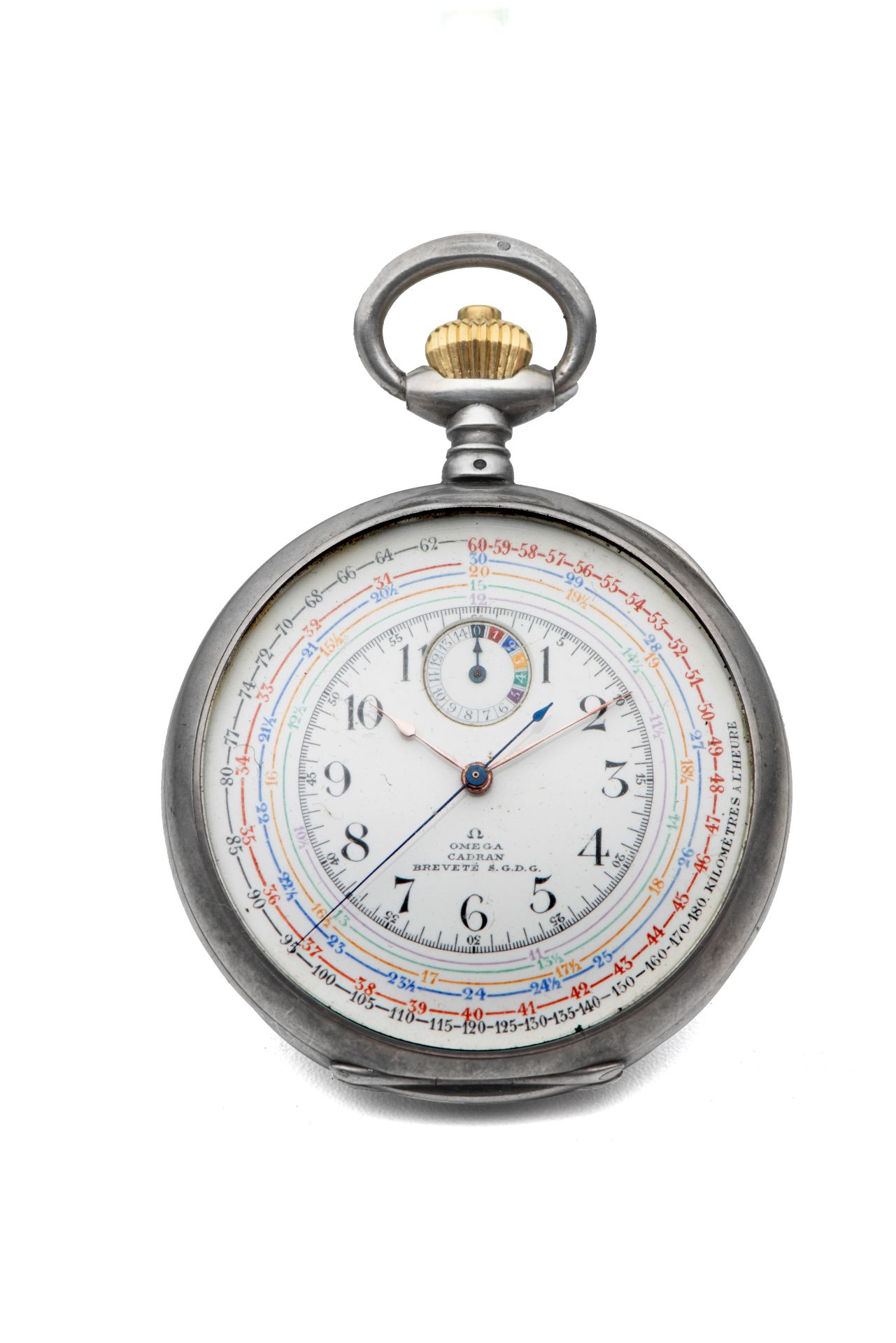 OMEGA CHRONOTACHOMETER SILVER & MARVIN CHROMED METAL POCKET WATCH . A set of two [...]