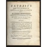 CLAUDE RAILLARD, Extraits des Principaux Articles des Statuts des Maitres Horlogers [...]