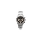 ROLEX, REF. 6239, DAYTONA, STEEL. Fine and rare stainless steel, black dial, [...]