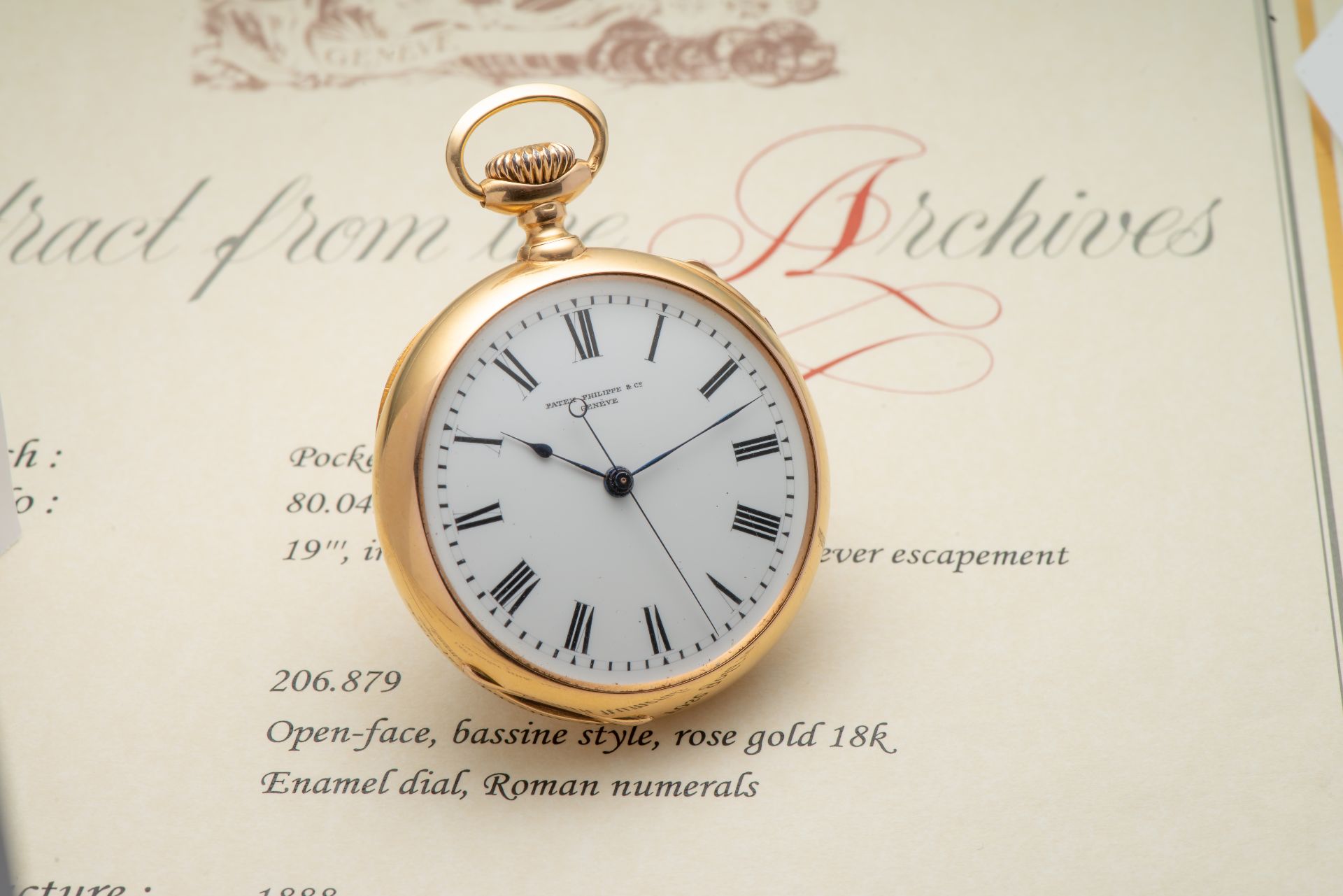 PATEK PHILIPPE, INDEPENDENT DEAD SECONDS POCKET WATCH, PINK GOLD. Very fine and [...]