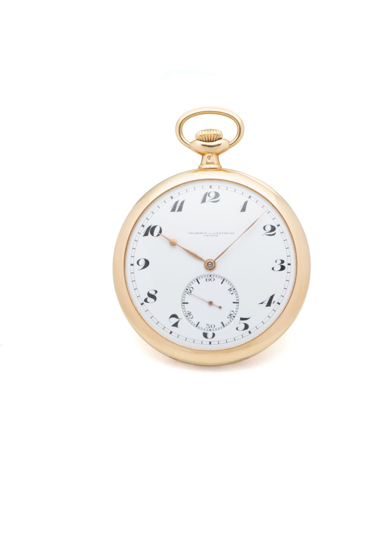 VACHERON CONSTANTIN, POCKET WATCH, YELLOW GOLD . Fine 18k yellow gold enamel dial [...]