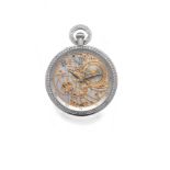 IWC, SKELETON POCKET WATCH, WHITE GOLD AND DIAMONDS. Fine and rare 18k white gold [...]