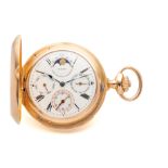 PATEK PHILIPPE, PERPETUAL CALENDAR MINUTE REPEATER POCKET WATCH, PINK GOLD . [...]