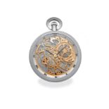 IWC, SKELETON POCKET WATCH, WHITE GOLD. Fine and rare 18k white gold manual-winding [...]