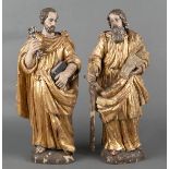 Hlge. Petrus und Paulus. Deutsch 18. Jh. Lindenholz, geschnitzt, auf Kreidegrund bunt und gold