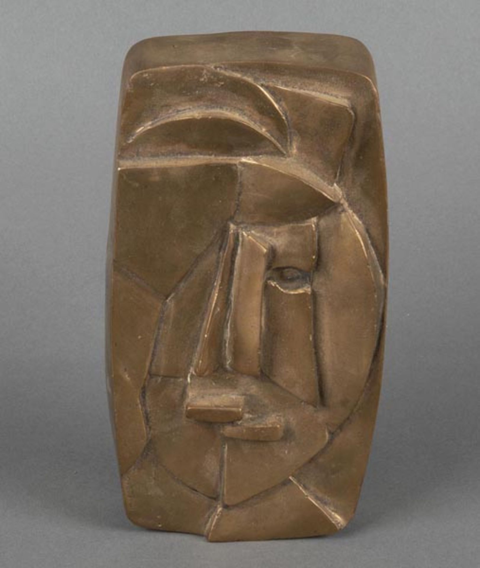 Werner Heinrich Nehring (1942-2013). Wandrelief in Form einer kubistischen Maske. Bronze, H=22 cm,