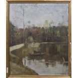 Gustav Gaupp (1844-1918). Ruderboot am See. Öl/Lw., re./u./sign./dat. 1905, gerahmt, 69 x 56 cm.