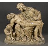 Pietà. Wohl deutsch 18. Jh. Gips, gefasst, H=82 cm, B=84 cm, T=24 cm. Provenienz: Kloster