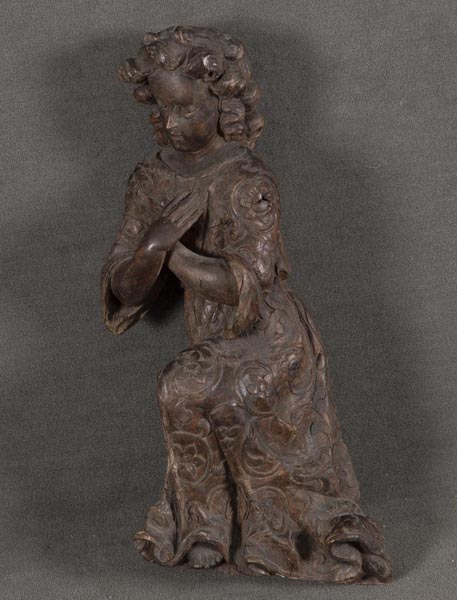 Knieende Adorationsfigur. Deutsch 18. Jh. Lindenholz, geschnitzt, H=45 cm. (besch.)