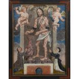 Maler des 18. Jhs. Christus in der Geißel, Hans Spebner Exvodo. Hinterglasmalerei, gerahmt, 27 x