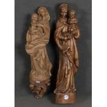 Zwei Muttergottesfiguren. Deutsch 20. Jh. Lindenholz, geschnitzt, H=67 / 72 cm.- - -25.00 % buyer'