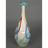 Vase. Murano 20. Jh. Farbloses Glas, mit eingeschmolzenen bunten Bändern, H=35,5 cm.- - -25.00 %