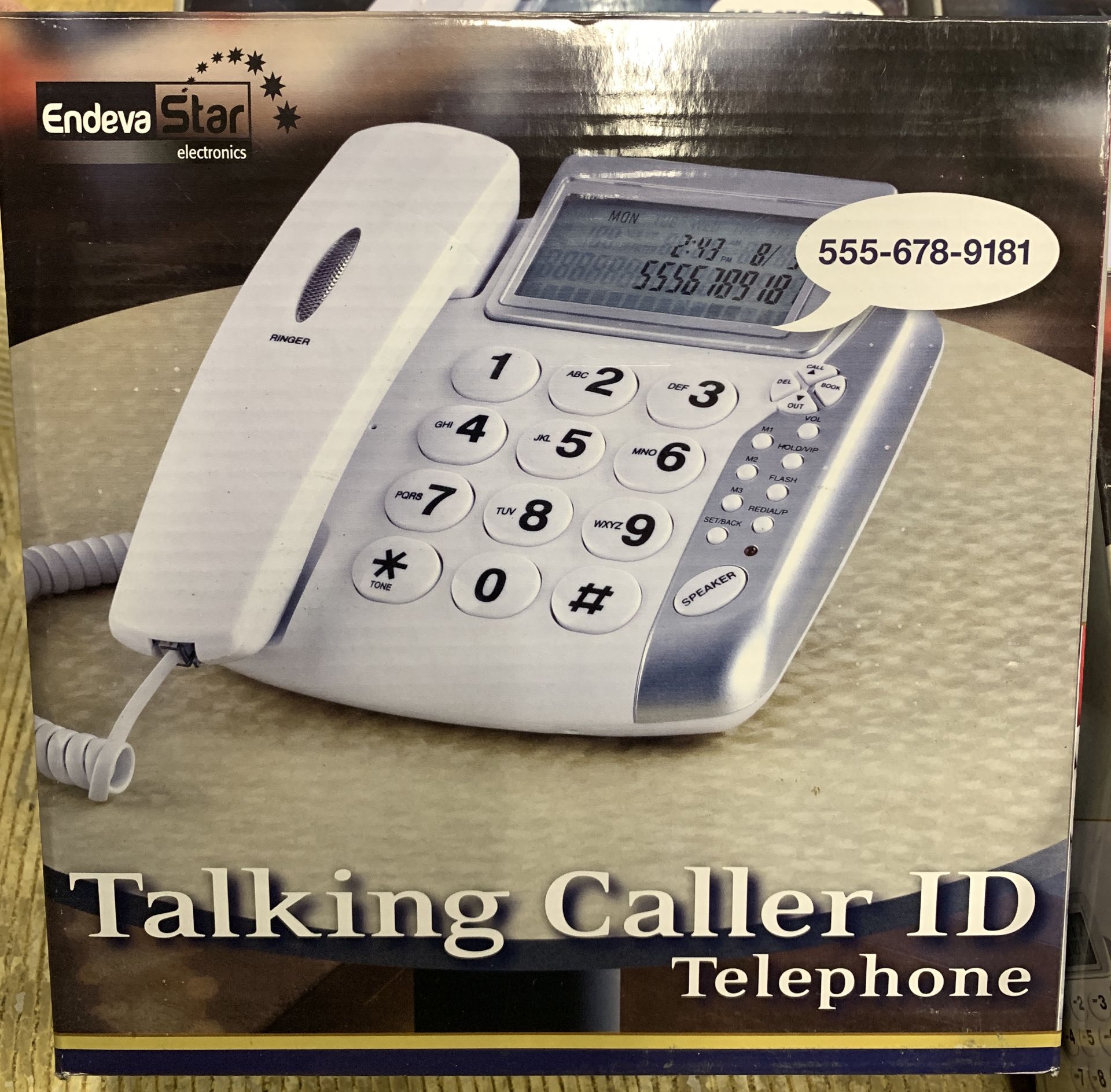 8 TALKING CALLER ID PHONE SYSTEMS, WHITE, LARGE FONT SCREEN, SPEAKER PHONE FEATURE - Bild 2 aus 3
