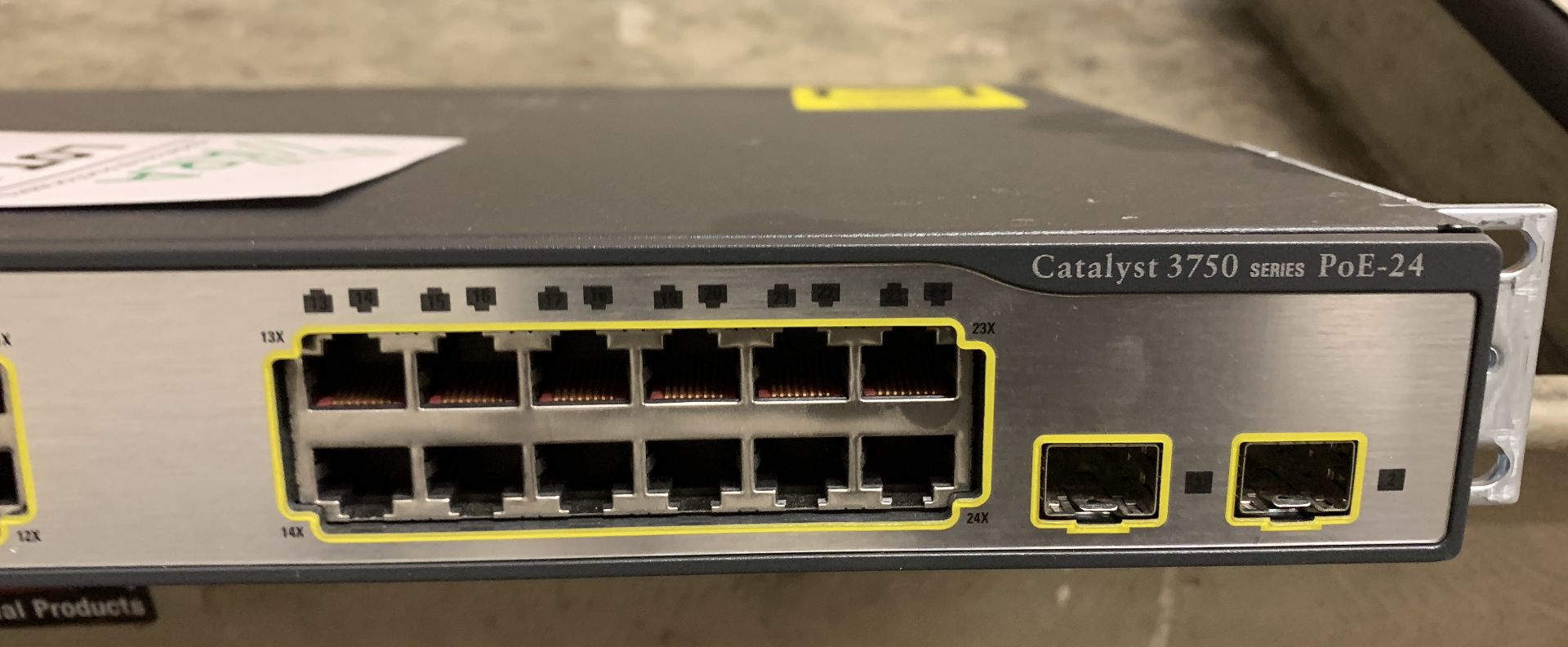 CISCO CATALYST 3750 SERIES POE 24-PORT NETWORK ETHERNET SWITCH - Image 2 of 4