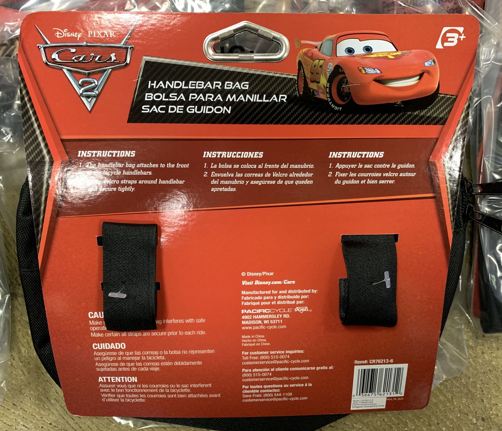 LOT OF 6 DISNEY PIXAR CARS 2 HANDLEBAR BAG NEW IN PACKAGING LIGHTNING MCQUEEN - Bild 3 aus 3