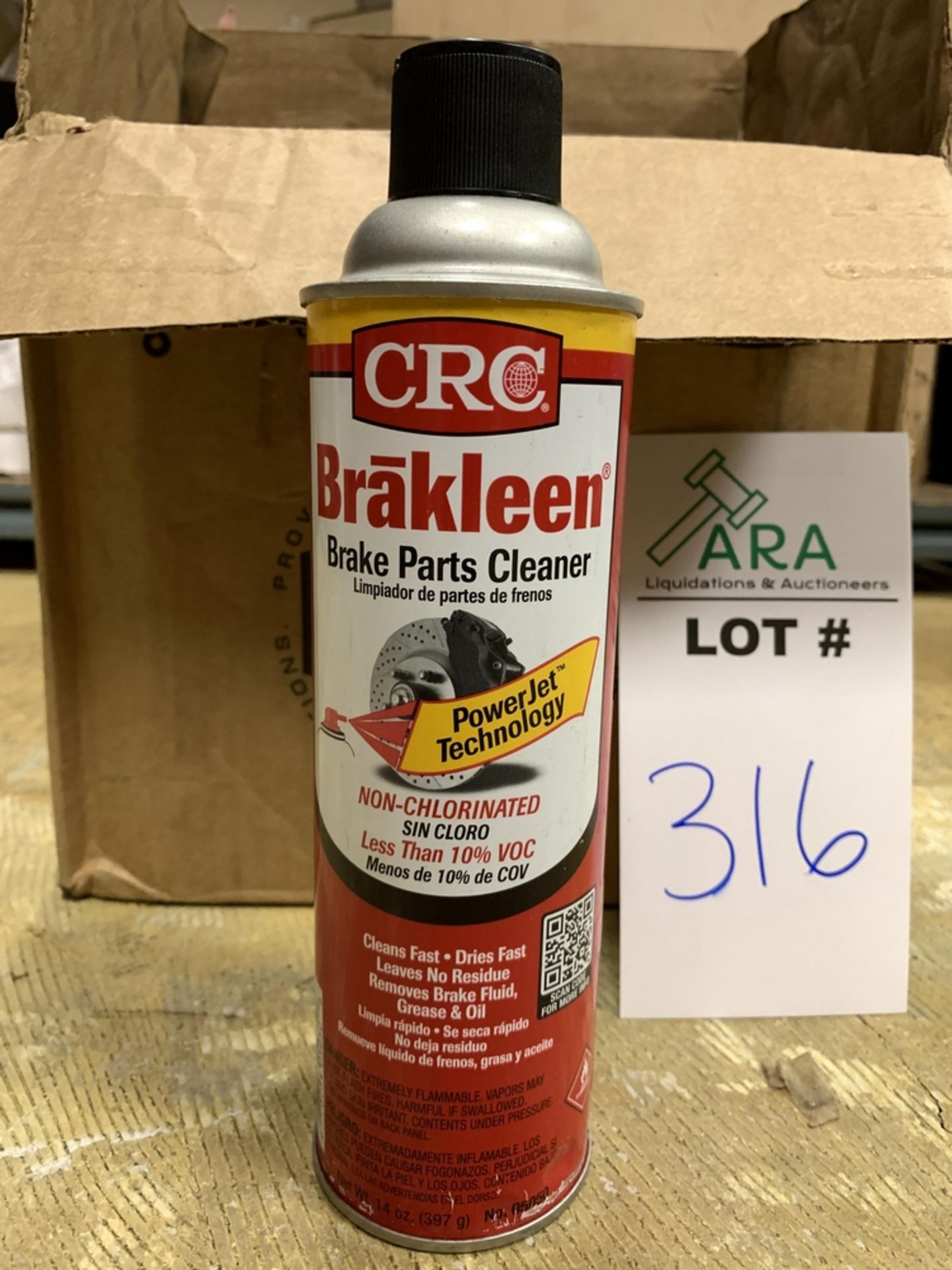 12 BOTTLES OF CRC BRAKLEEN BRAKE PARTS CLEANER, 14 OZ. BOTTLES - Image 2 of 3