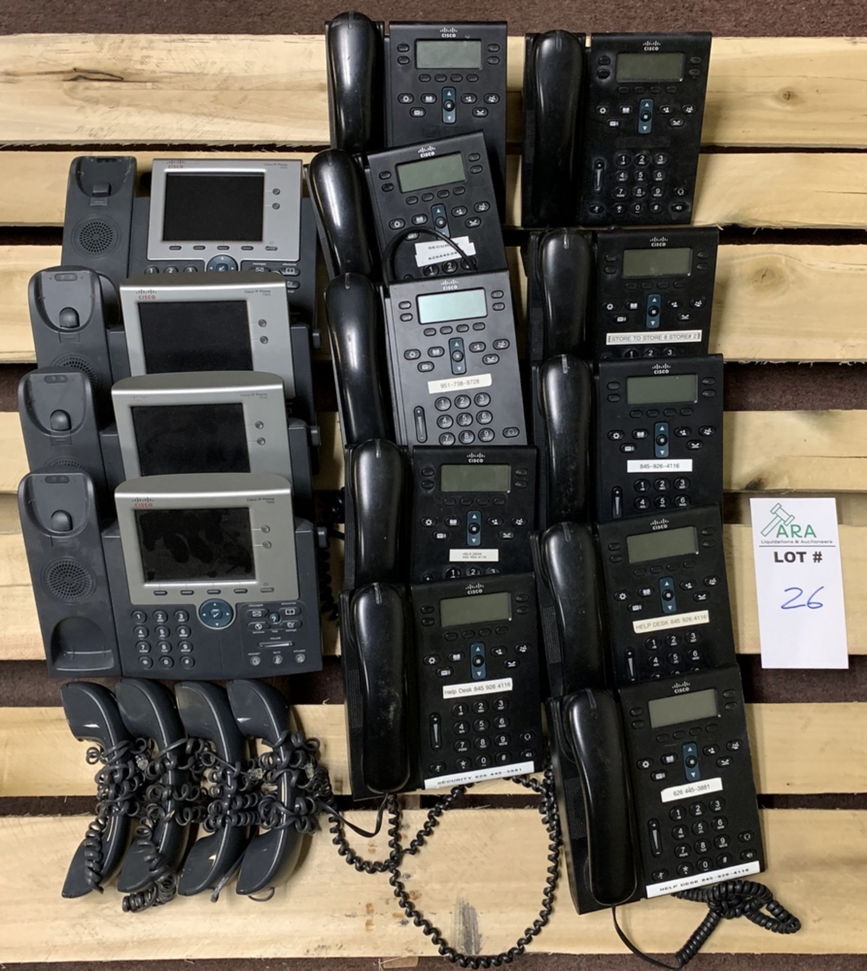 CISCO PHONE SYSTEMS - 4 X MODEL 7945 & 10 X MODEL CP-6941 - ALL WITH HANDSETS ALL ITEMS ARE SOLD