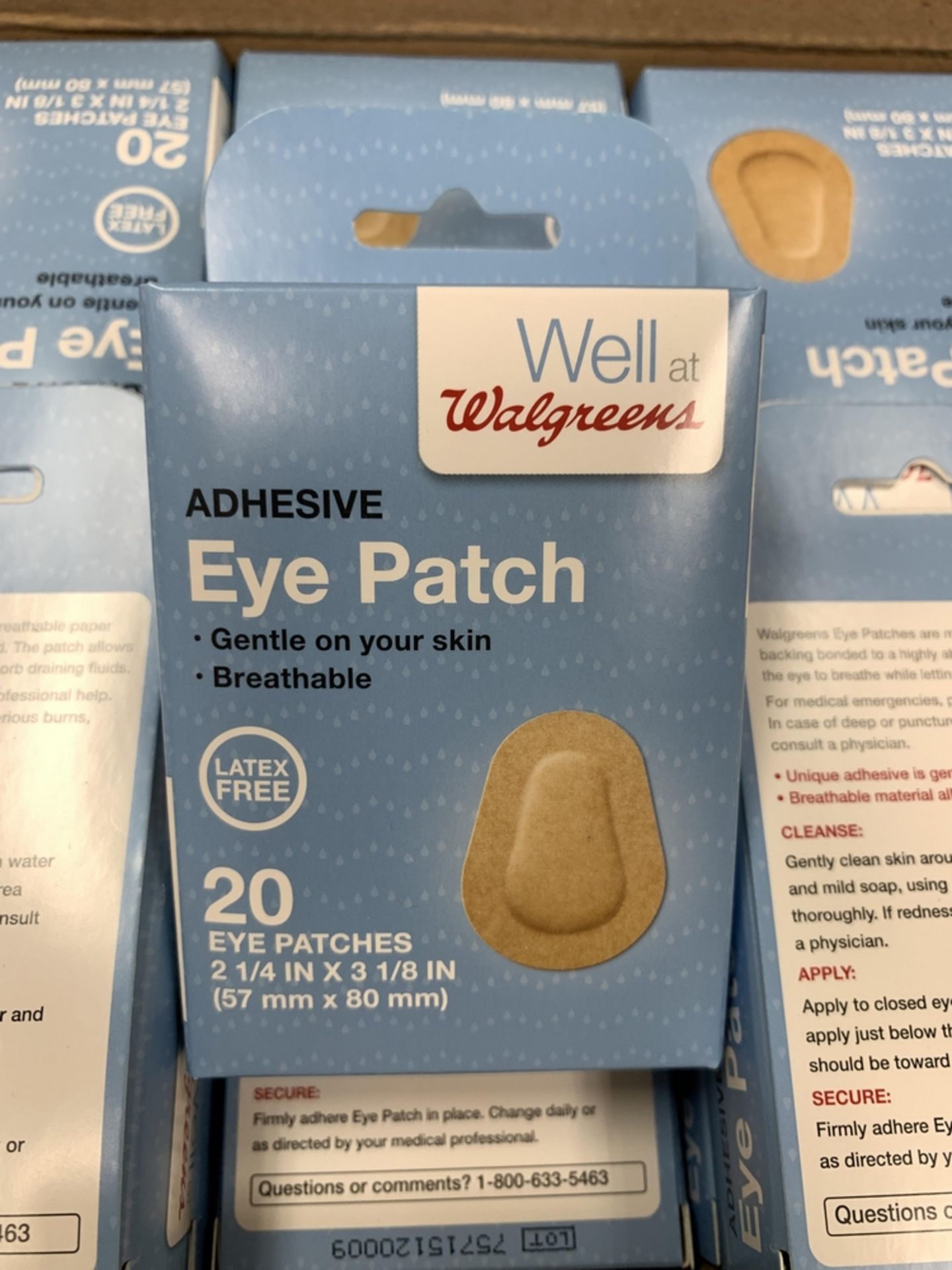 LOT OF 24 WALGREENS ADHESIVE EYE PATCHS, NEW IN BOX, 20 PER PACKAGE