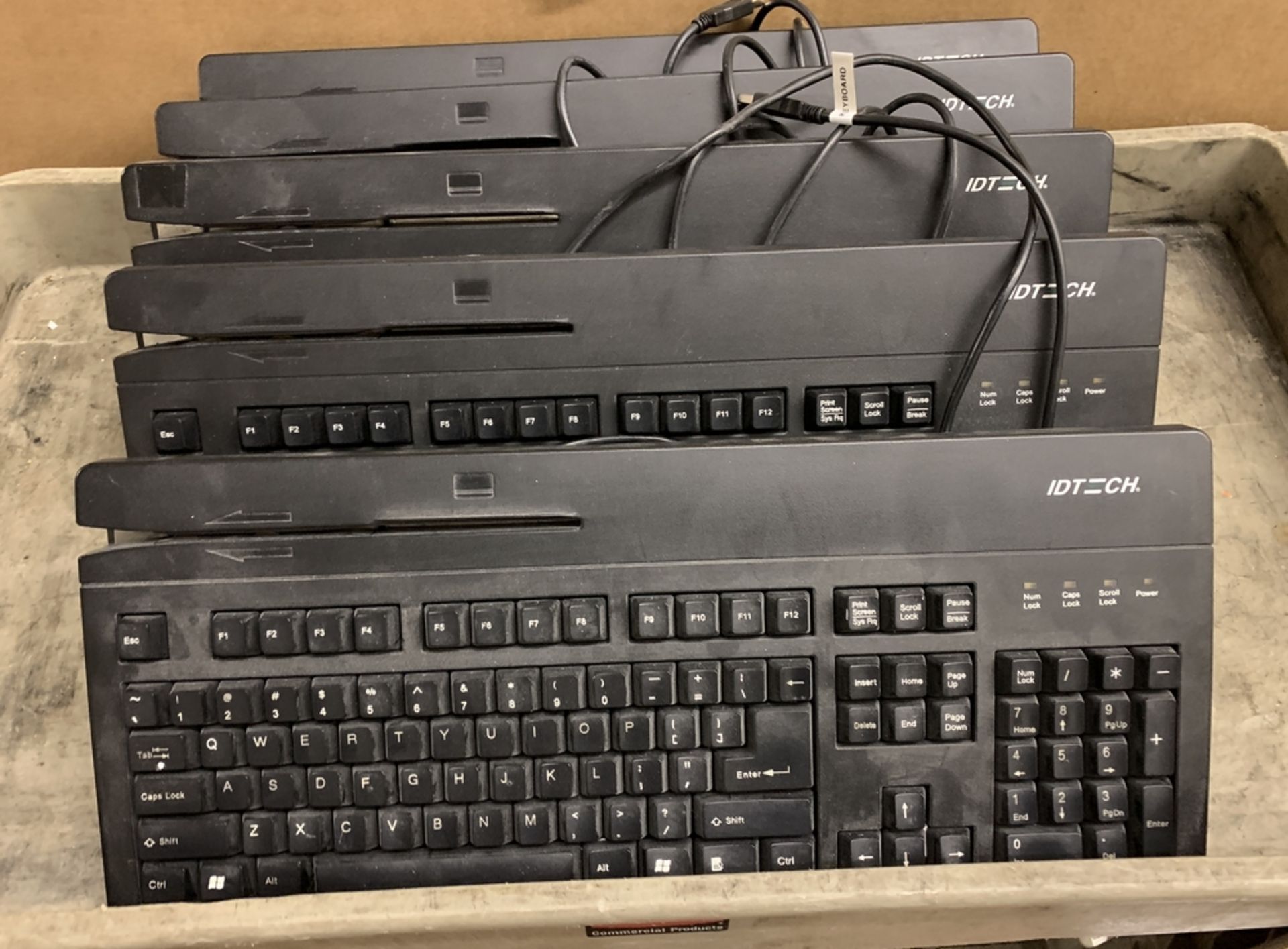 5 X IDTECH KEYBOARDS WITH CARD SWIPE THESE ARE $150 A KEYBOARD RETAIL ALL ITEMS ARE SOLD AS IS - Image 2 of 2