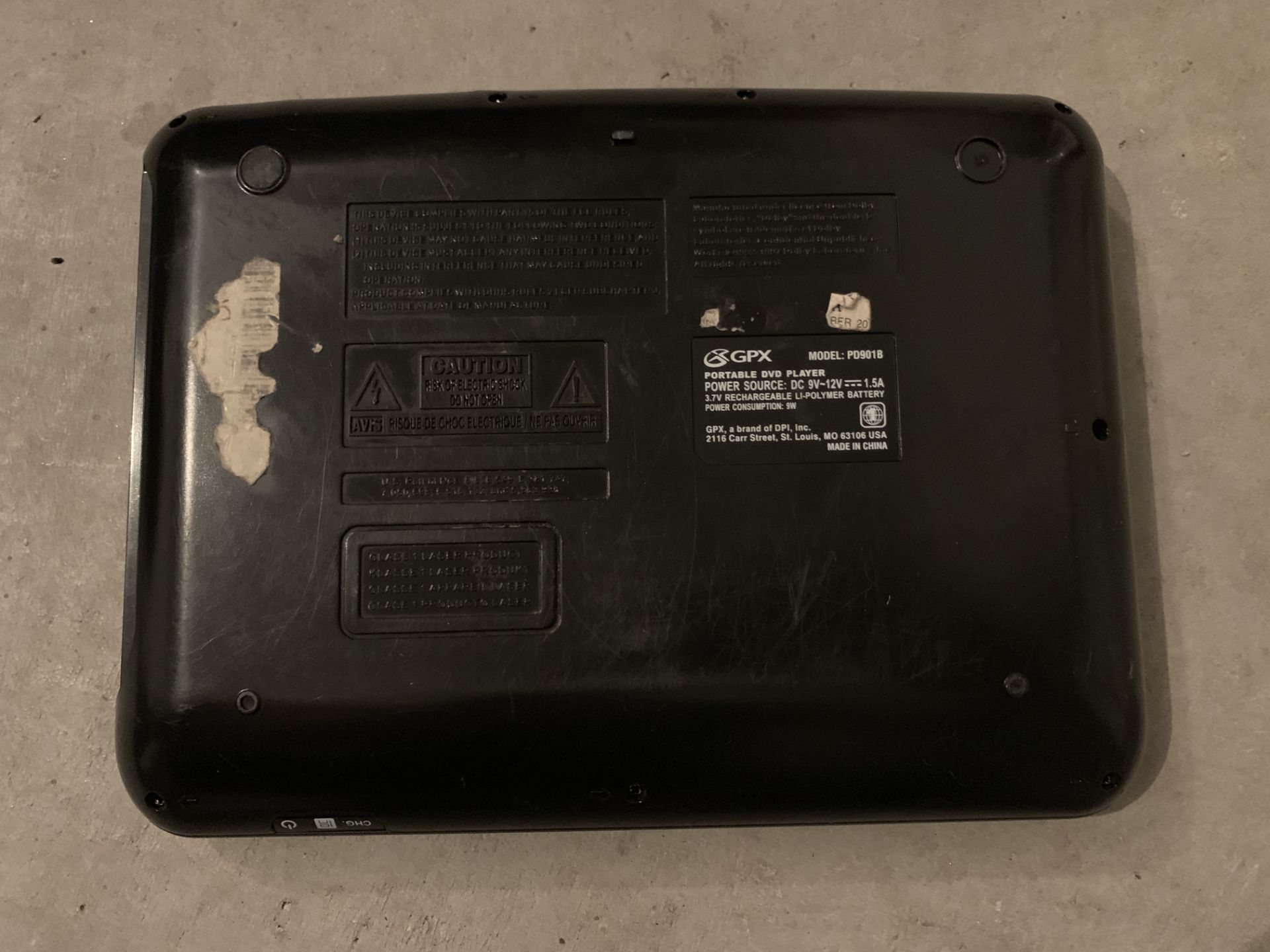 GPX Portable DVD Player, Model PD901B - Image 3 of 3