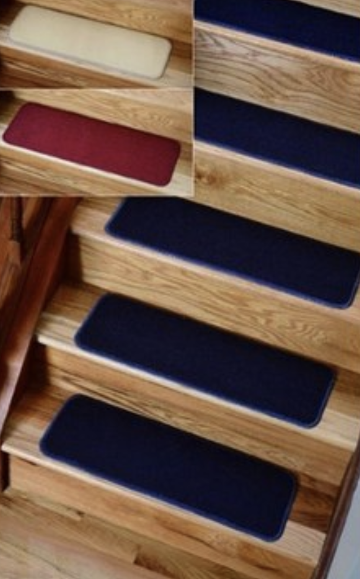 40 Sets of Rug Carpet Pads, 2 Master Cases Solid Blue Stair Treads Set Of 4, Color: Blue